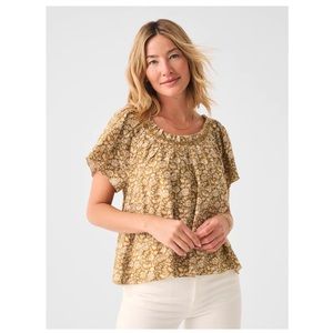 NEW Faherty Annabelle Top in Golden Theodora Floral, Size S